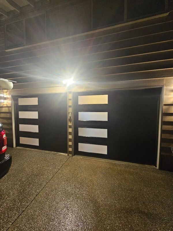 Modern Flush & Black garage door installed in Jacksonville, FL