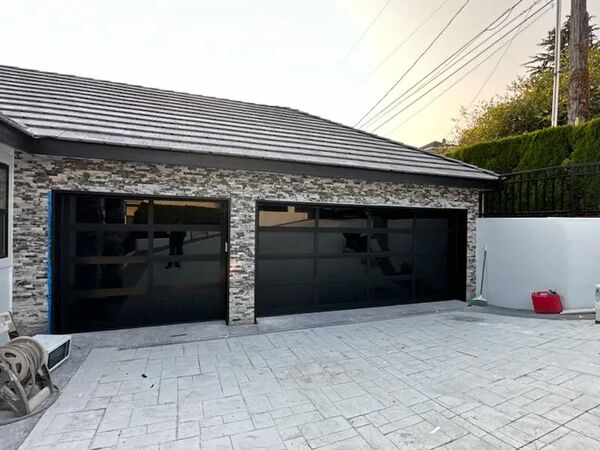 Modern Glass garage door installed in Jacksonville, FL